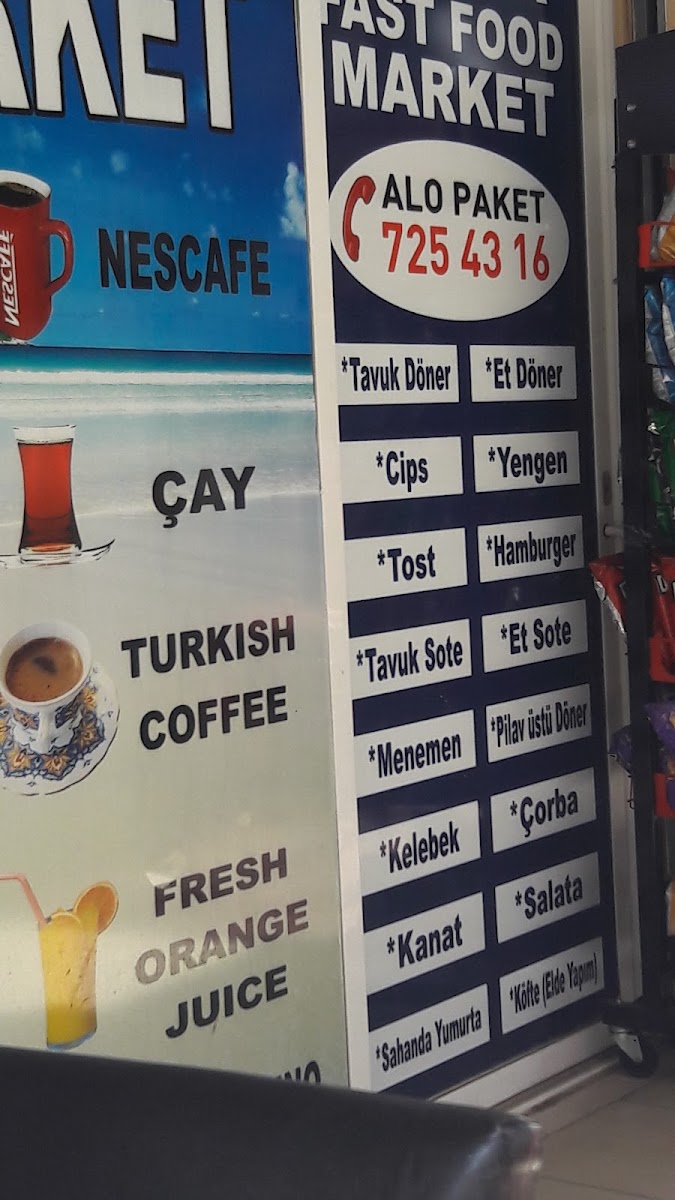 Kanka Cafe Nargile menu board