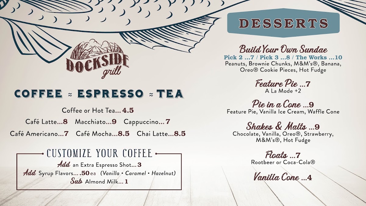 Dockside Grill menu board