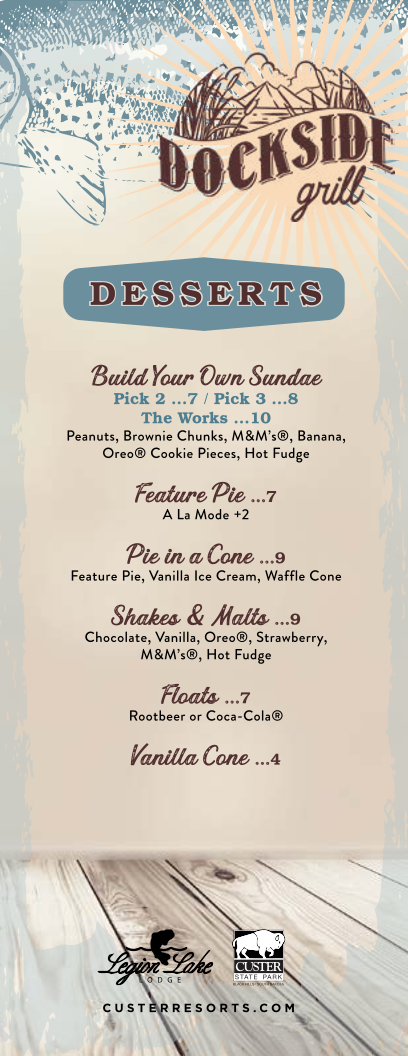 Dockside Grill menu board