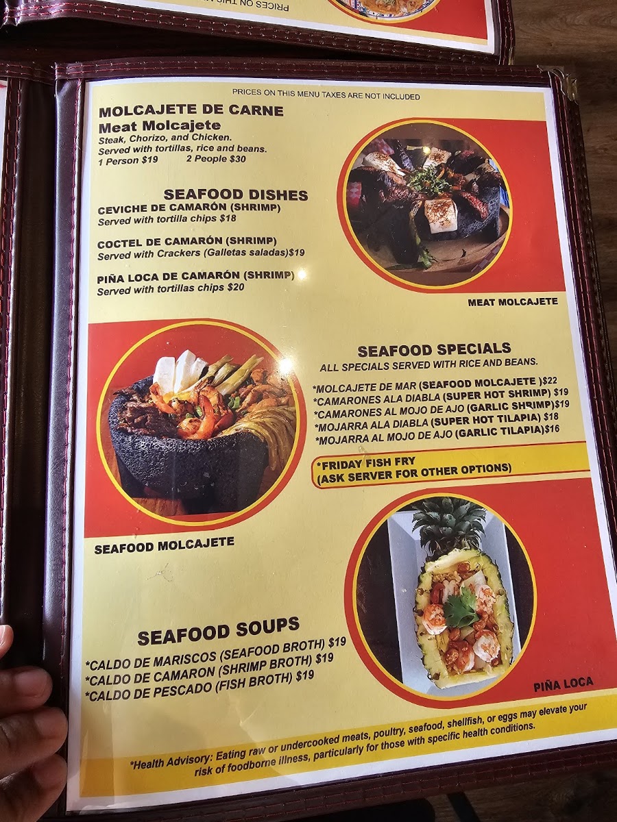 Gabriel's Taqueria & Bar menu board