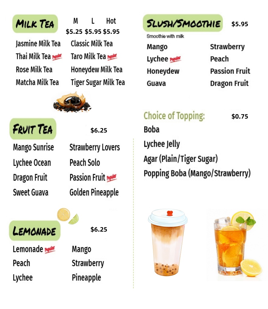 pho ye menu board