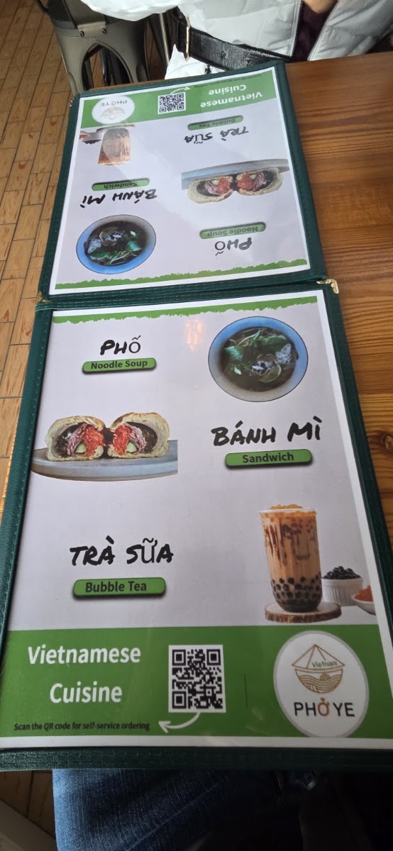 pho ye menu board