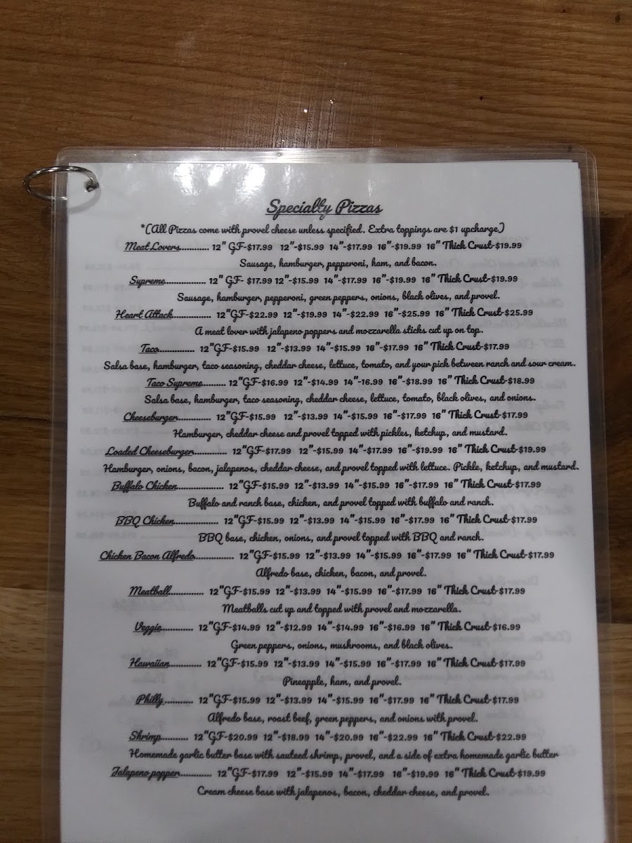 Guffey's menu board