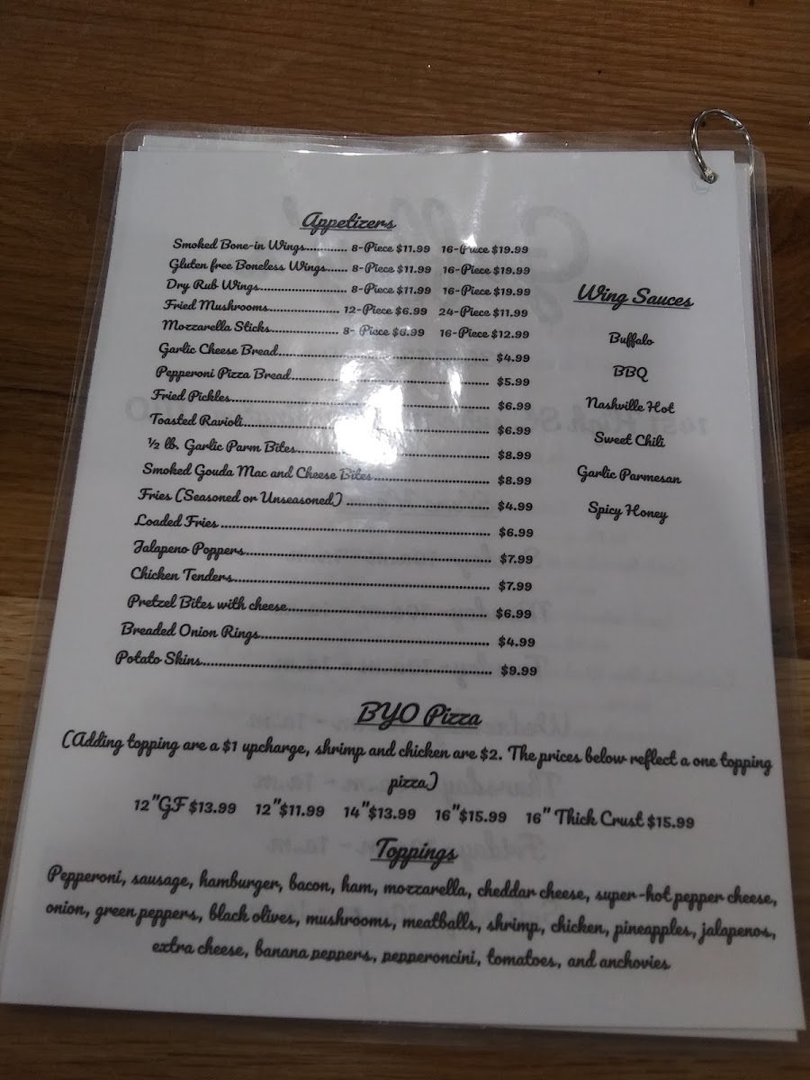 Guffey's menu board