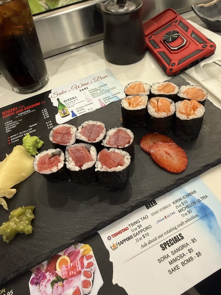 Sora Sushi Ramen menu board
