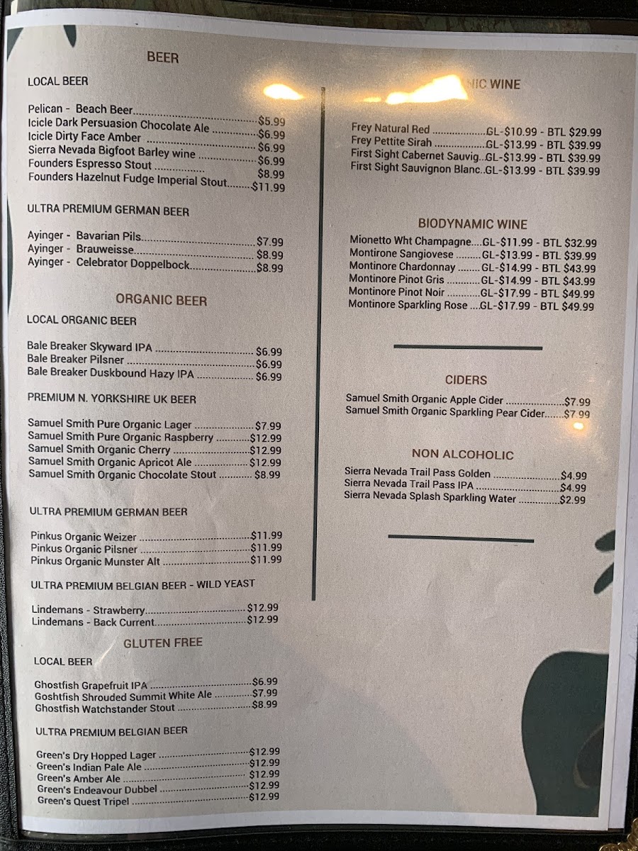 PLANT GOSSIP / ORVEGANIC KITCHEN menu board