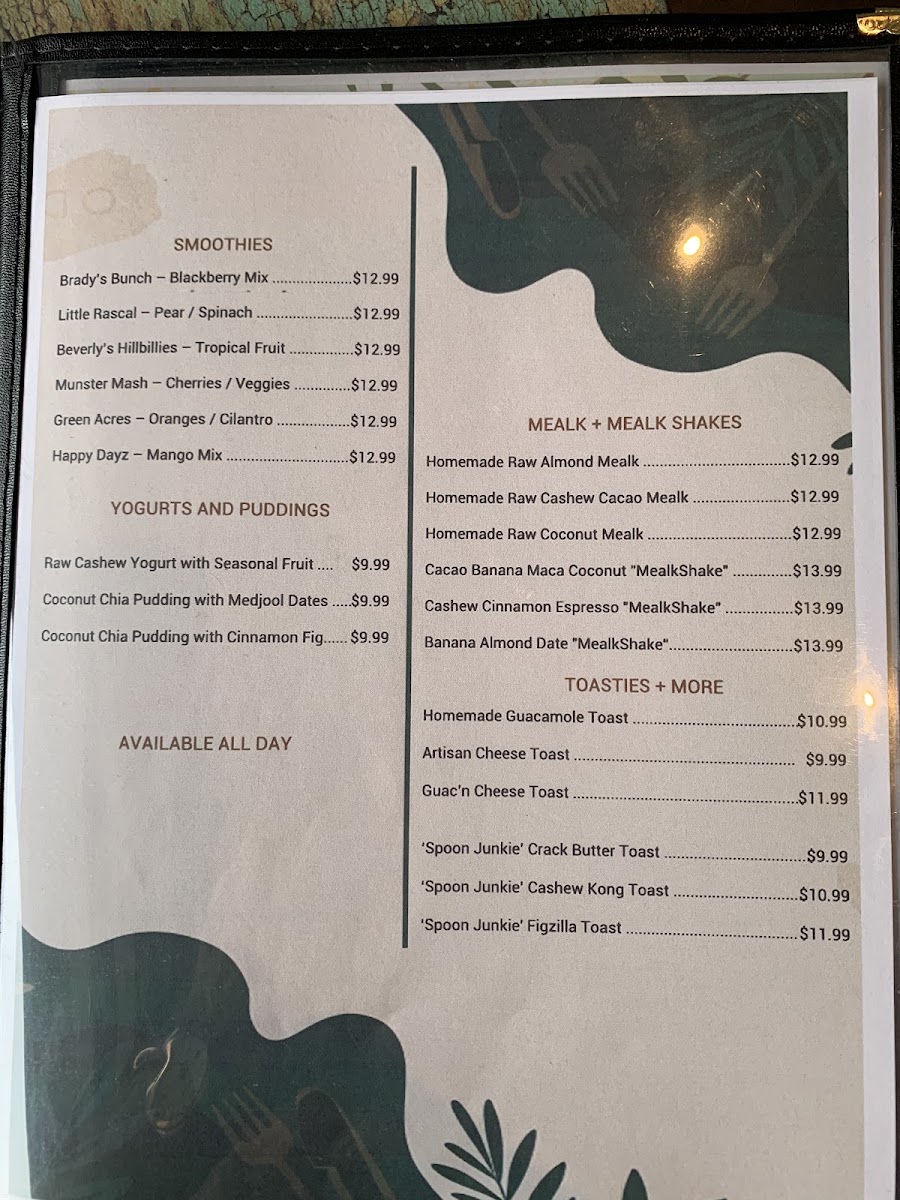 PLANT GOSSIP / ORVEGANIC KITCHEN menu board