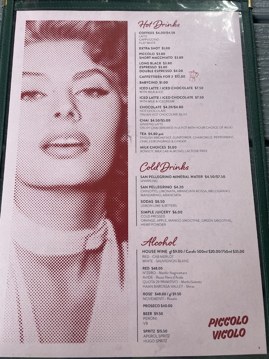 Piccolo Vicolo menu board
