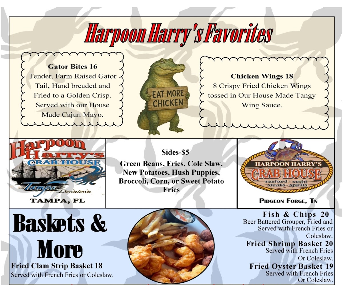 Laishley Crab House menu board