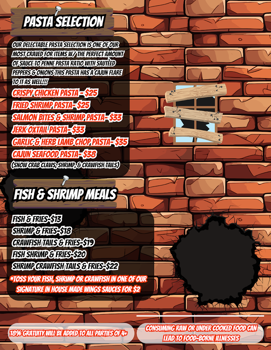 BIG A's Bando Brunch•Bar•Grill menu board