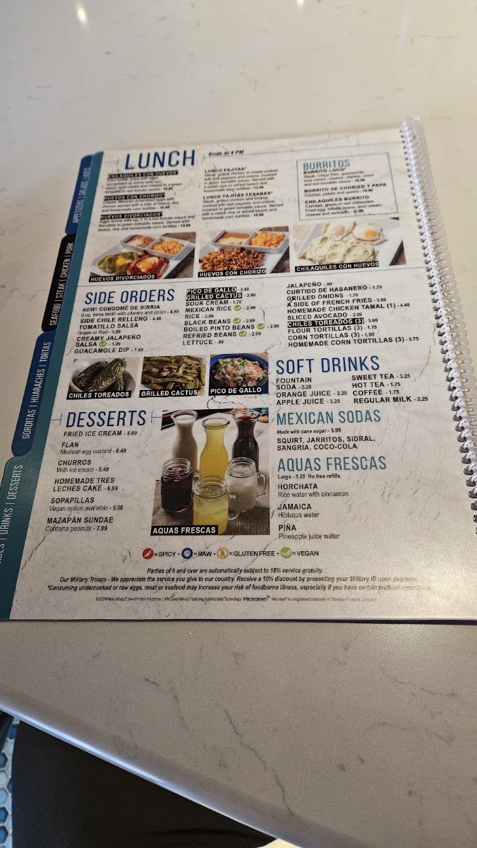 Taqueria La Patrona - Grassfield menu board