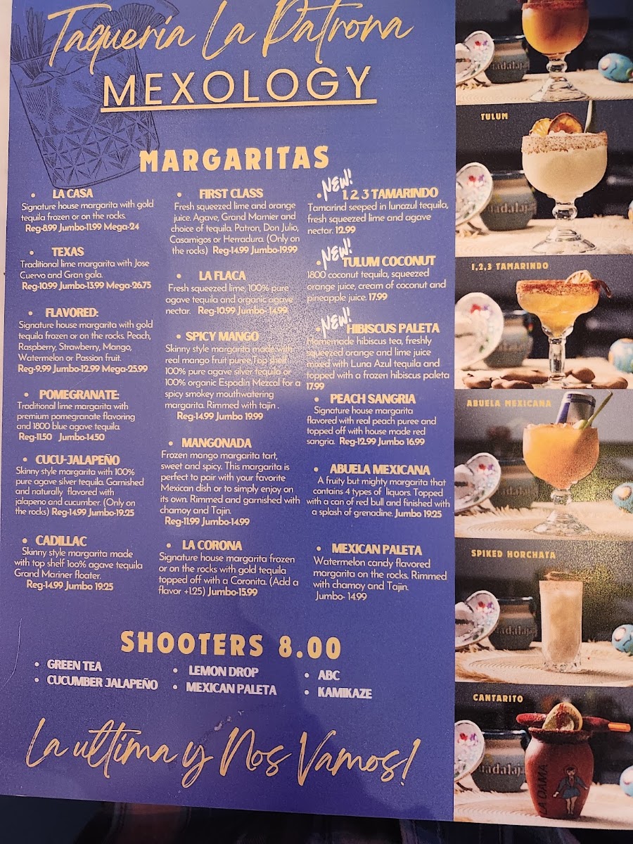 Taqueria La Patrona - Grassfield menu board