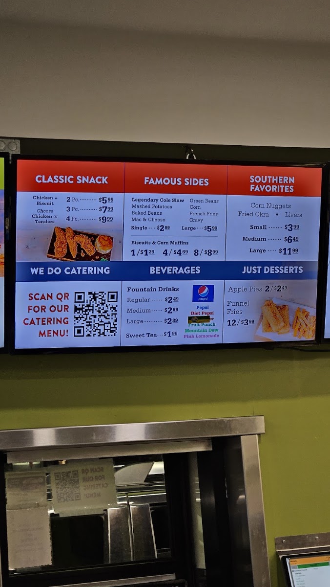 Mr. Chicken menu board
