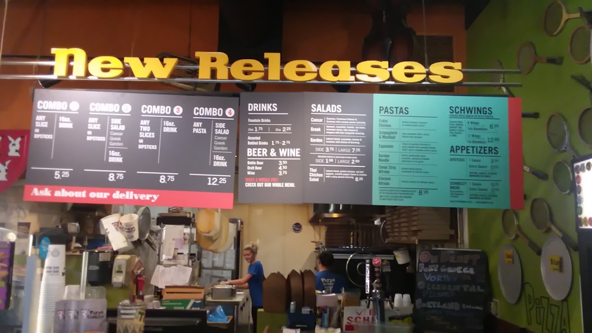 Pizza Schmizza menu board