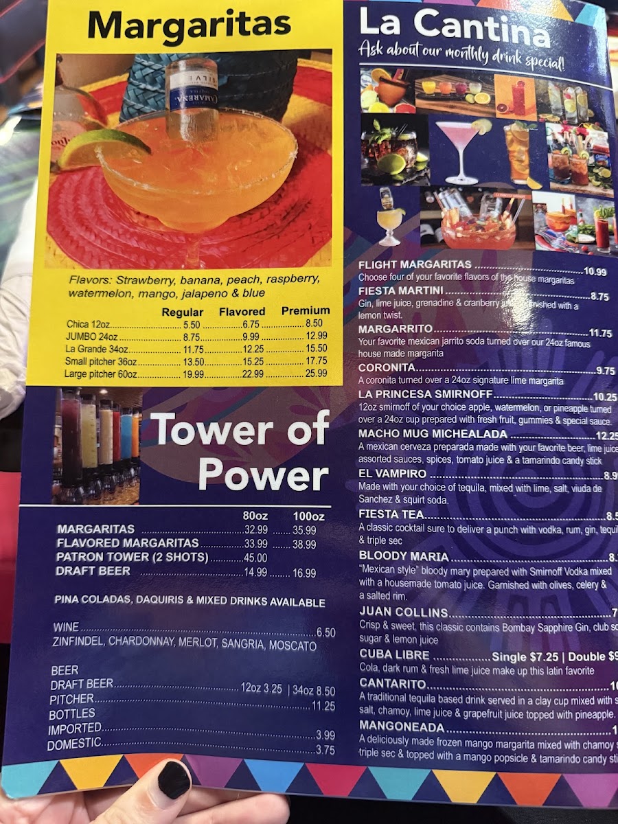 La Fiesta Mexican Restaurant menu board