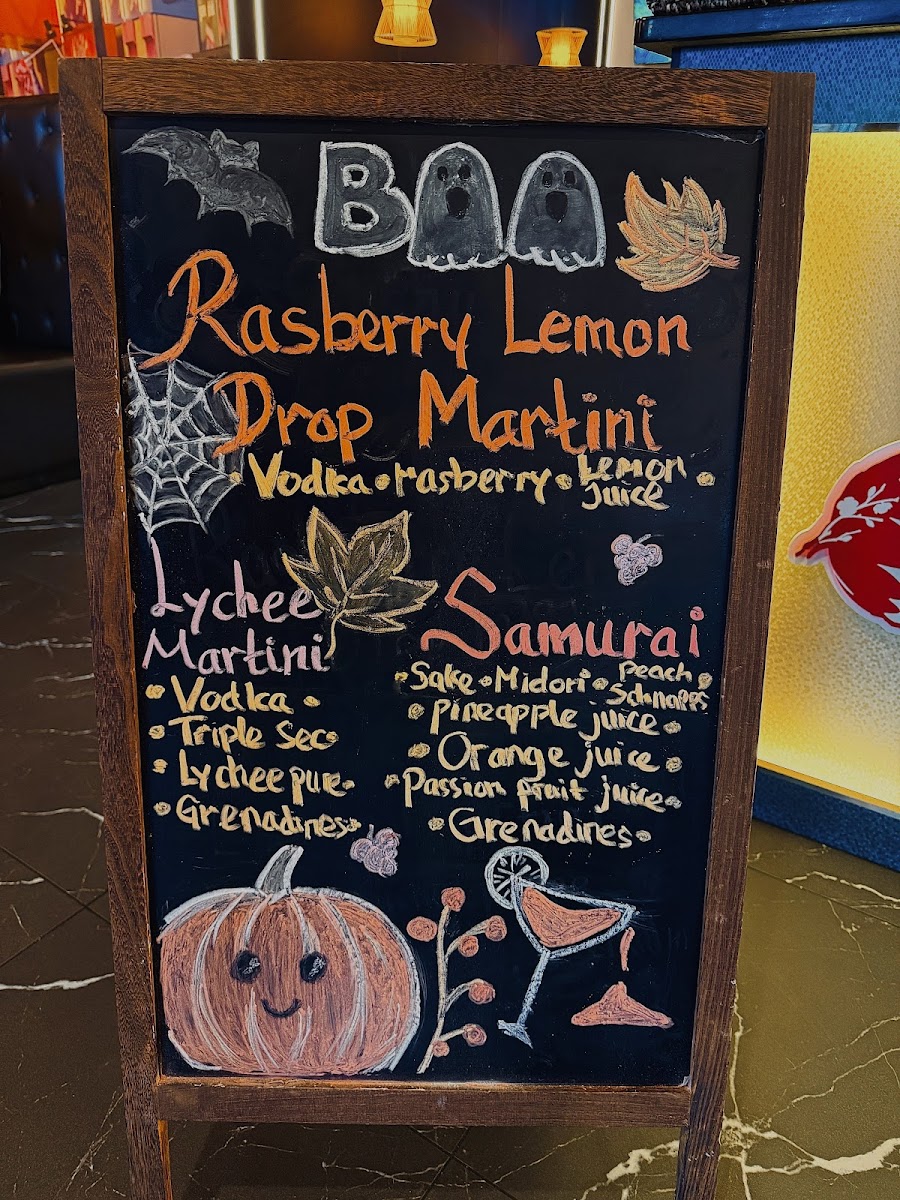 Osaka sushi & steakhouse menu board