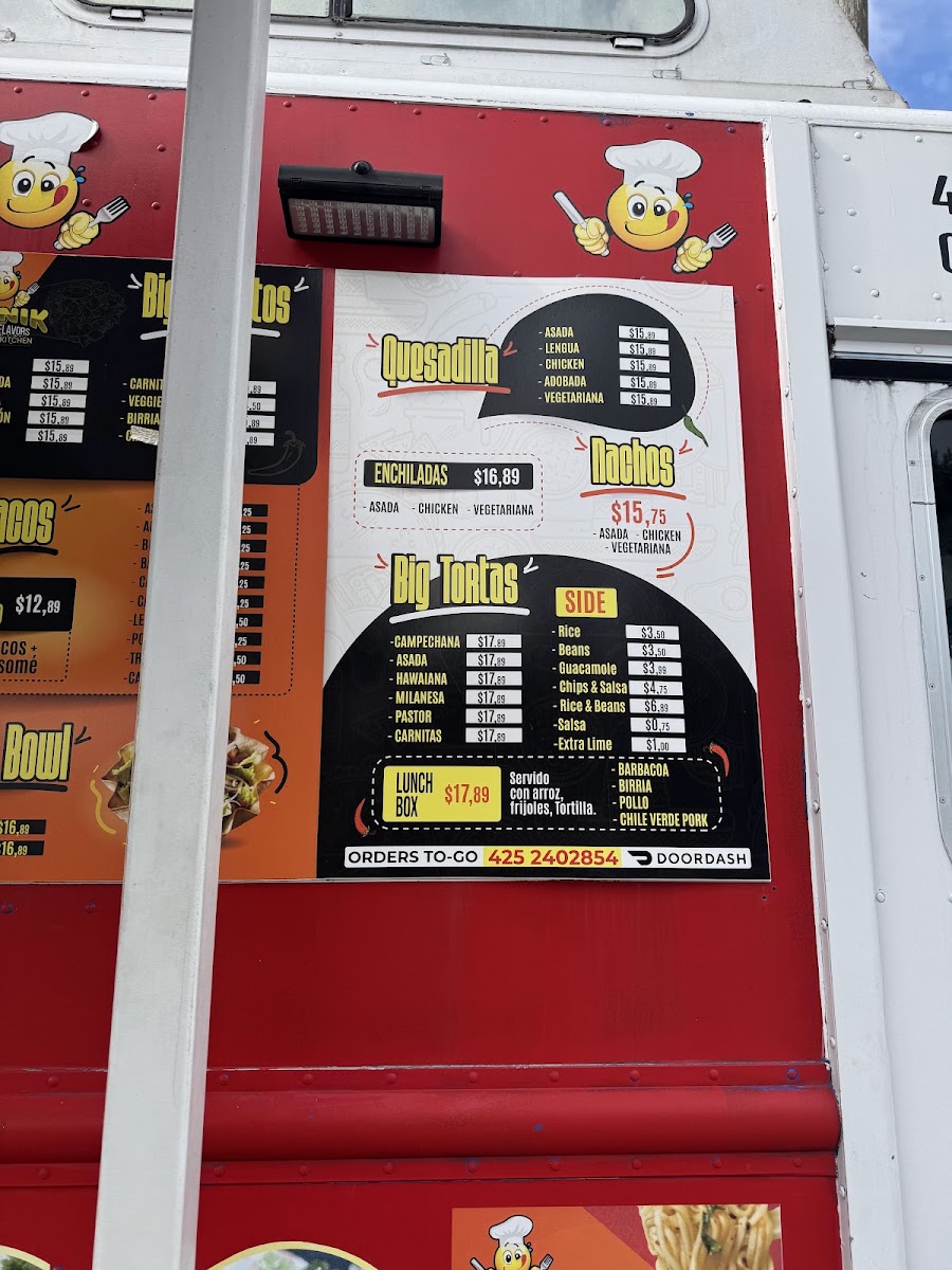 Picnik Taco Truck menu board