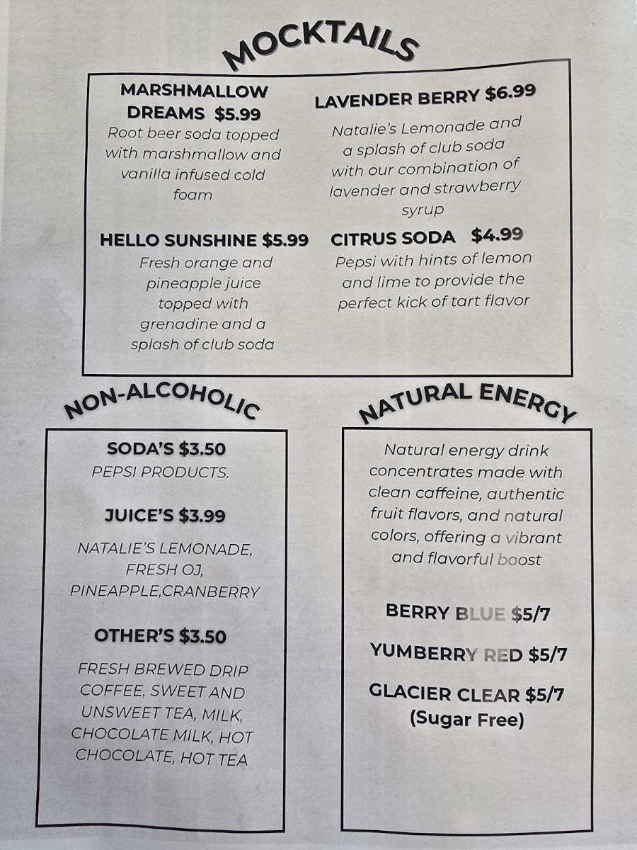 Maple & Marley Breakfast Bar menu board