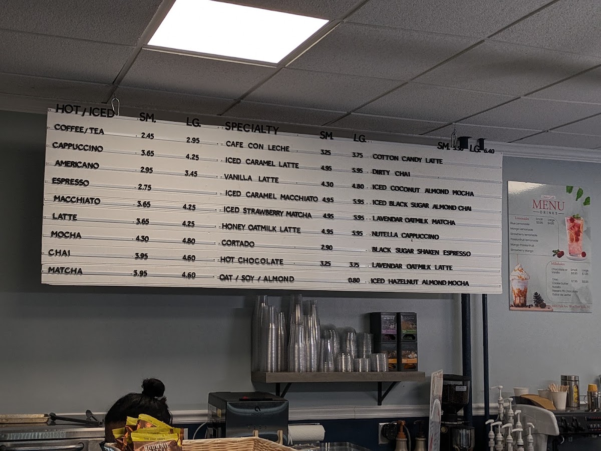 Dulce Cafe menu board