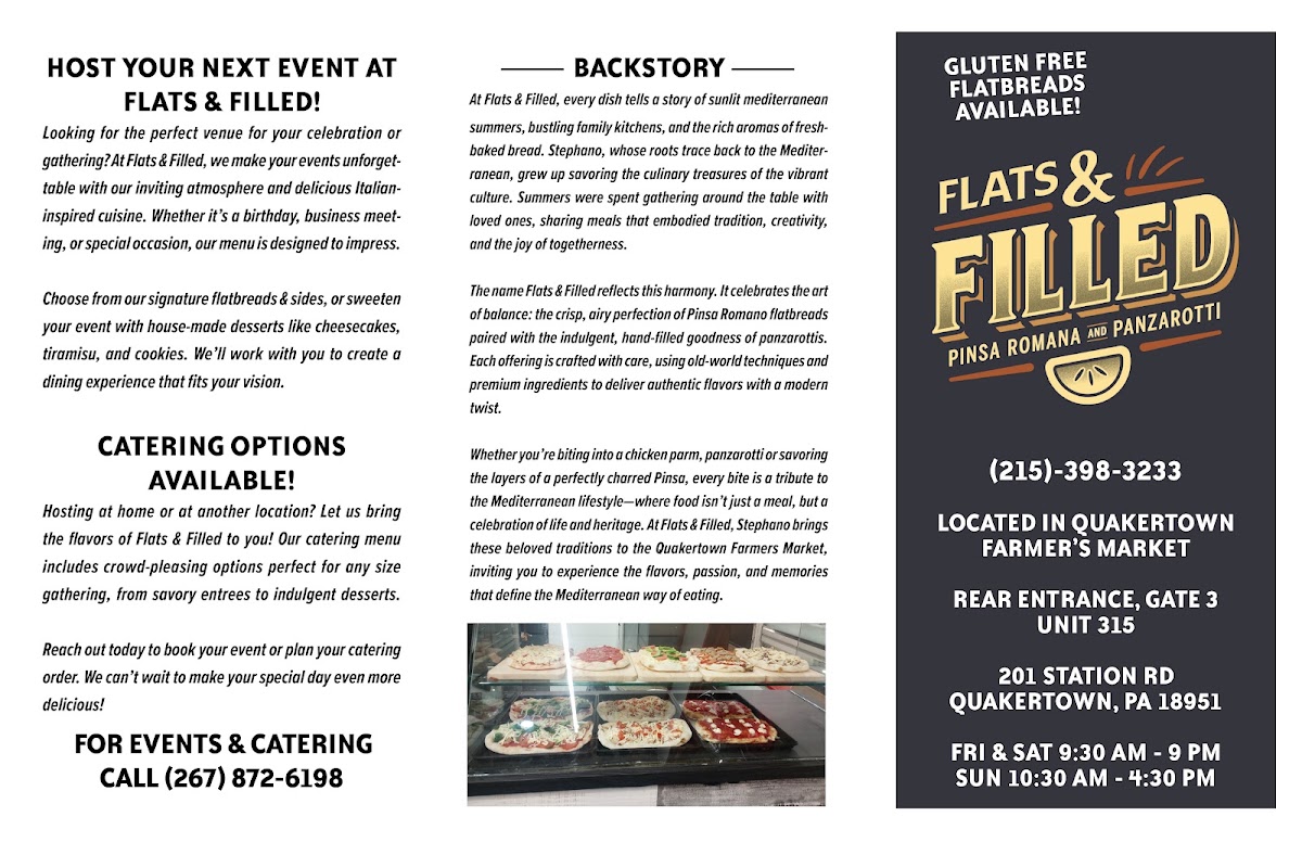 FLATS&FILLED FLATBREADS menu board
