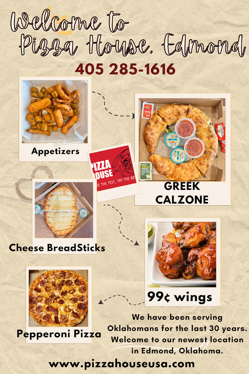 Pizza House & Wings menu board