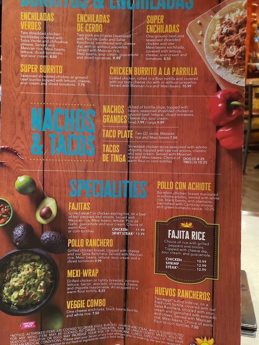 La Parrilla Mexican Restaurant - Dallas Hwy, GA menu board