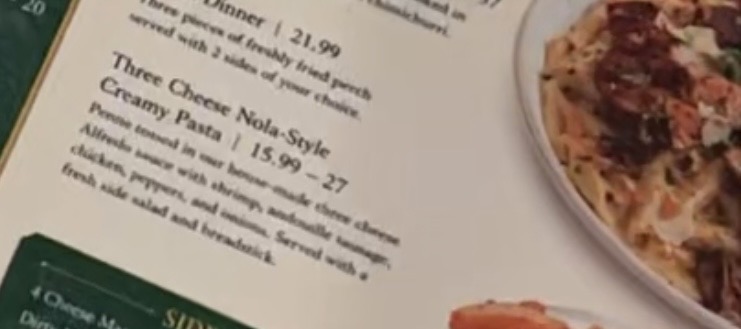 WHITFIELD’S Creole and Soul food menu board