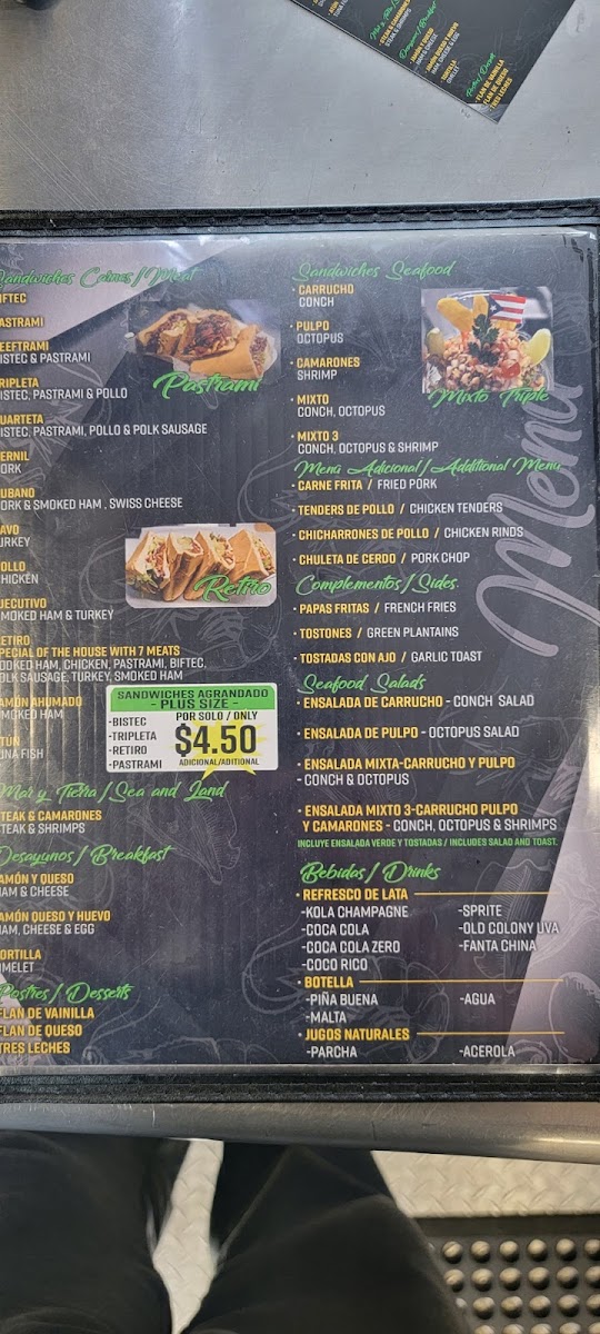El Mesón Y Más menu board