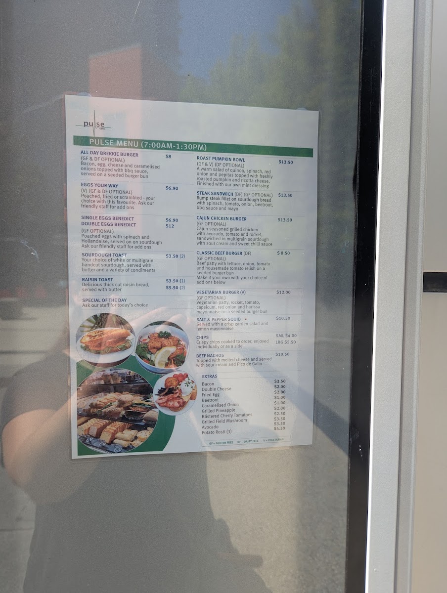 Pulse Cafe menu board