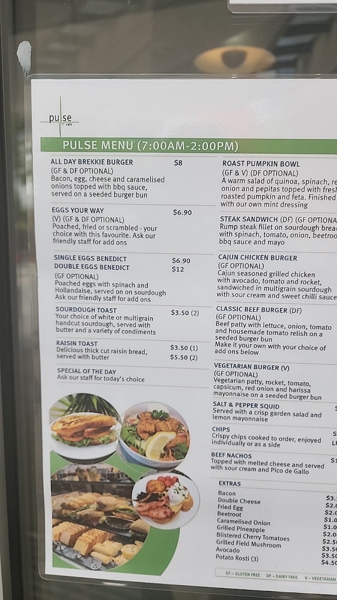 Pulse Cafe menu board