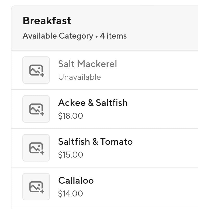 Garry's Restaurant menu board