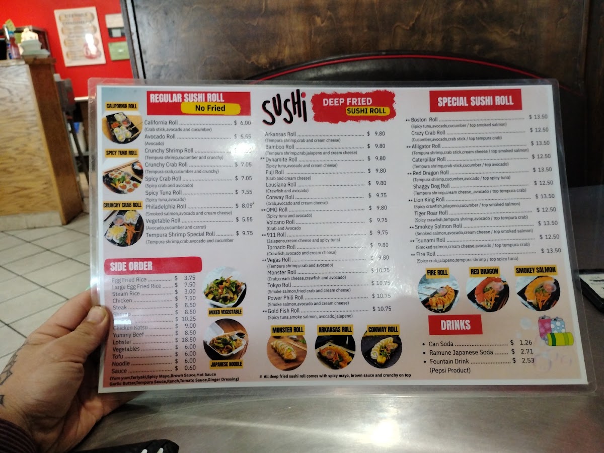 Bamboo Hibachi Conway menu board