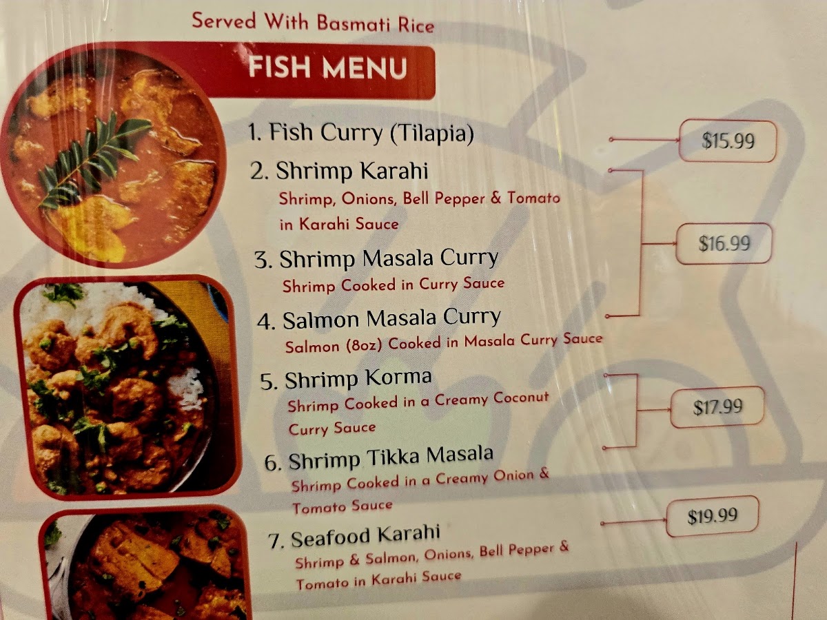 Shahi Cuisine - Indian and Chinese menu board
