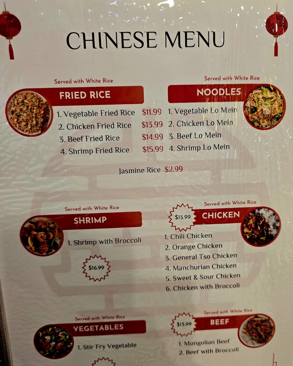 Shahi Cuisine - Indian and Chinese menu board