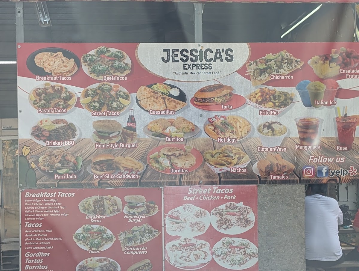 Jessica's Express menu board