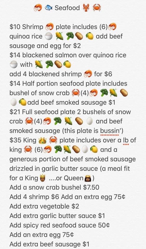 The wing king menu board