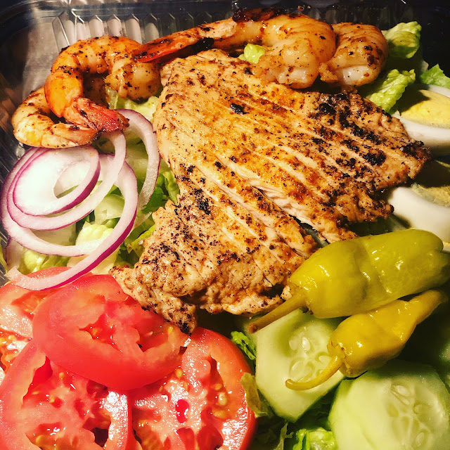 Blackened Chicken and Shrimp Salad