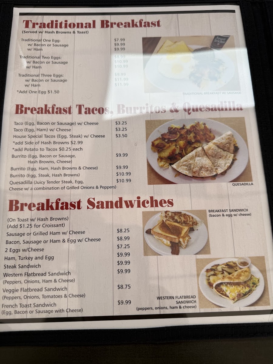 Roys Breakfast & Lunch #2 menu board