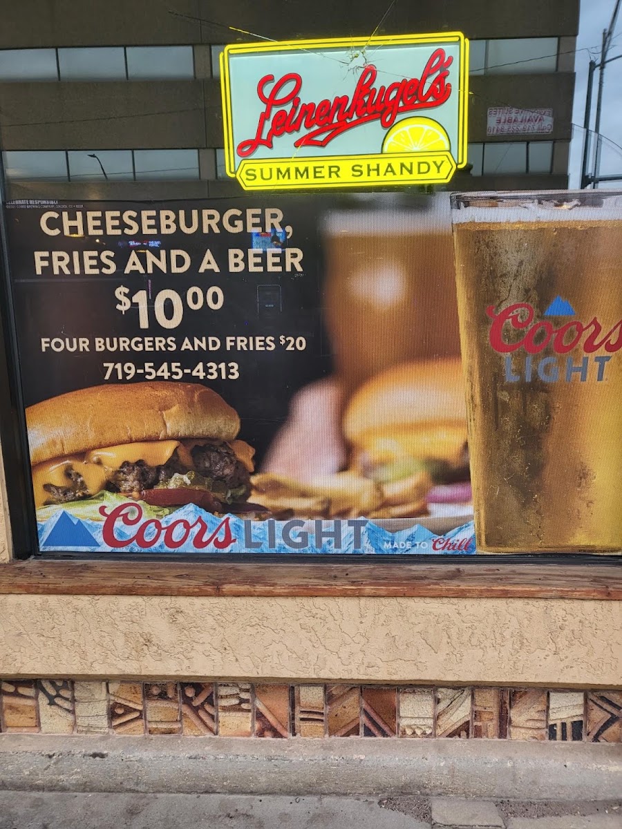 Chelsey's on the Mesa menu board