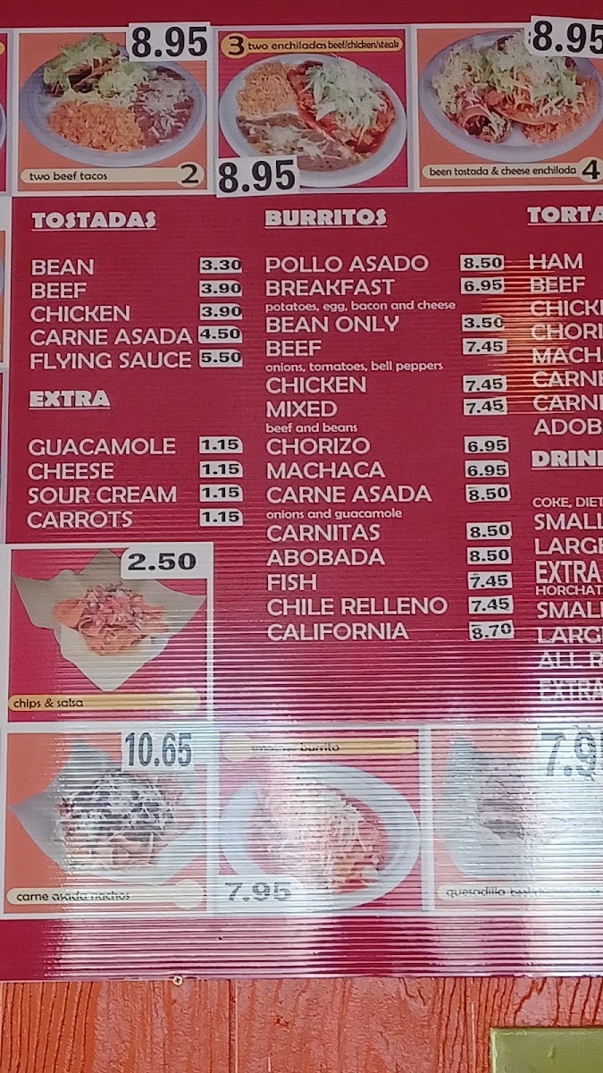 Alberto's Tacos menu board