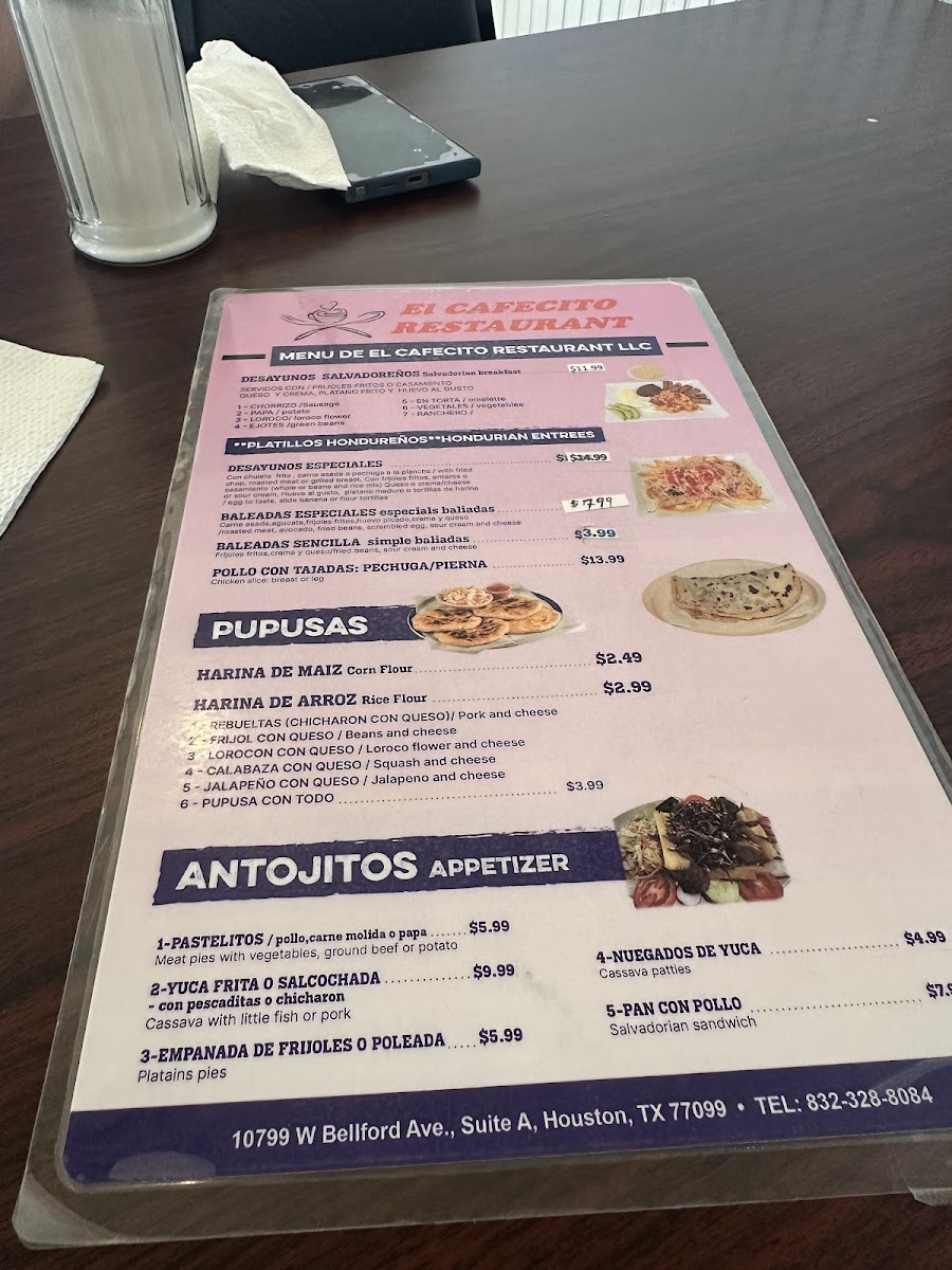 El Cafecito menu board