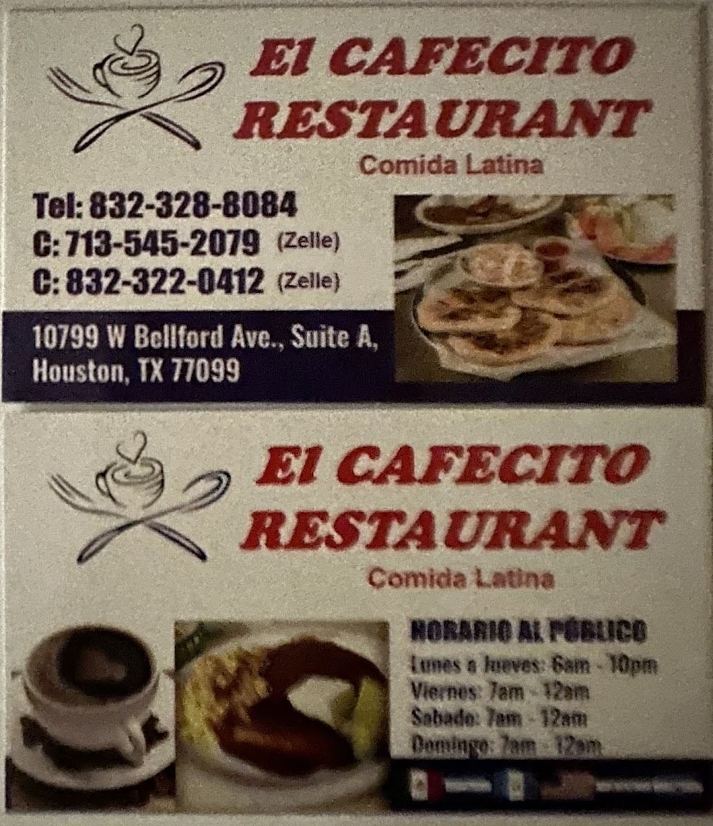 El Cafecito menu board