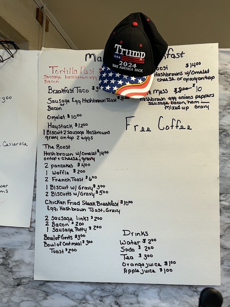 That's It The Coup, (The Coop) menu board