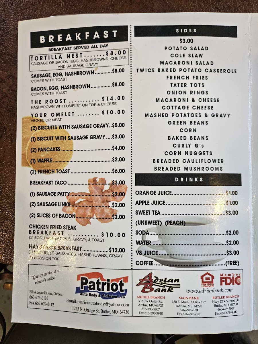 That's It The Coup, (The Coop) menu board