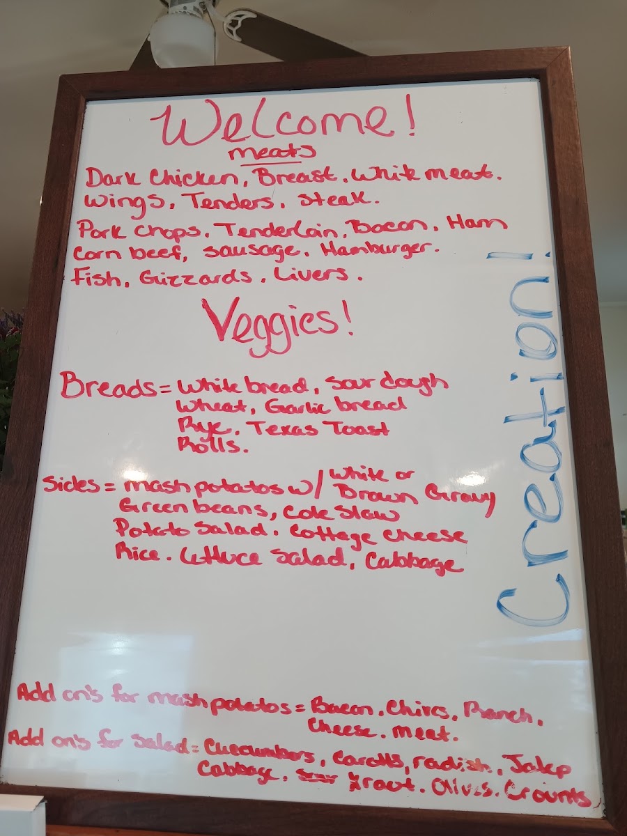 That's It The Coup, (The Coop) menu board