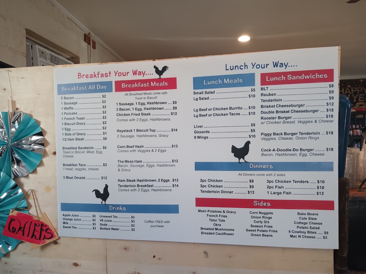 That's It The Coup, (The Coop) menu board