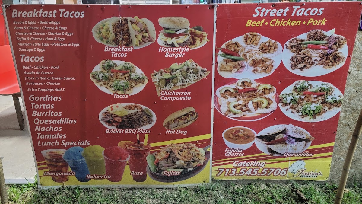 Taqueria Y Refresqueria menu board