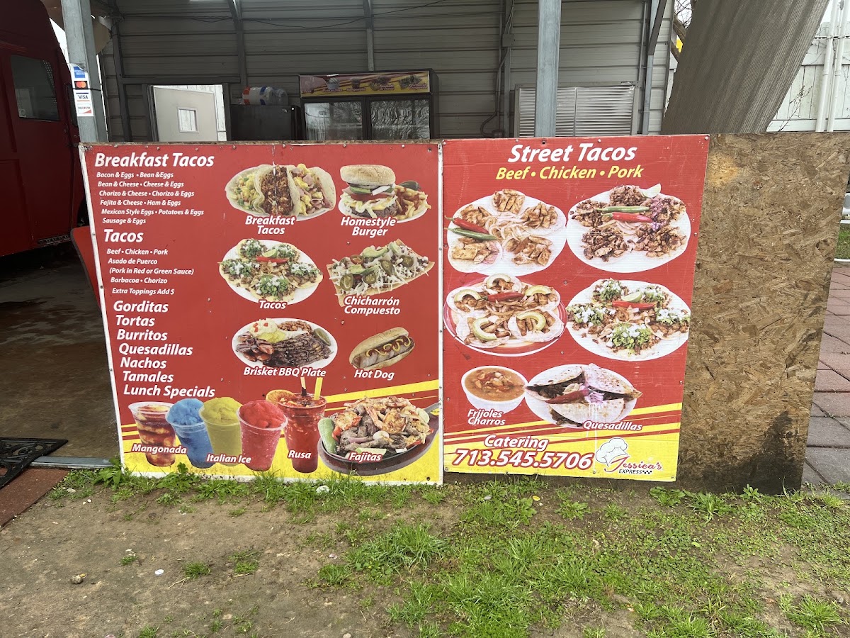 Taqueria Y Refresqueria menu board