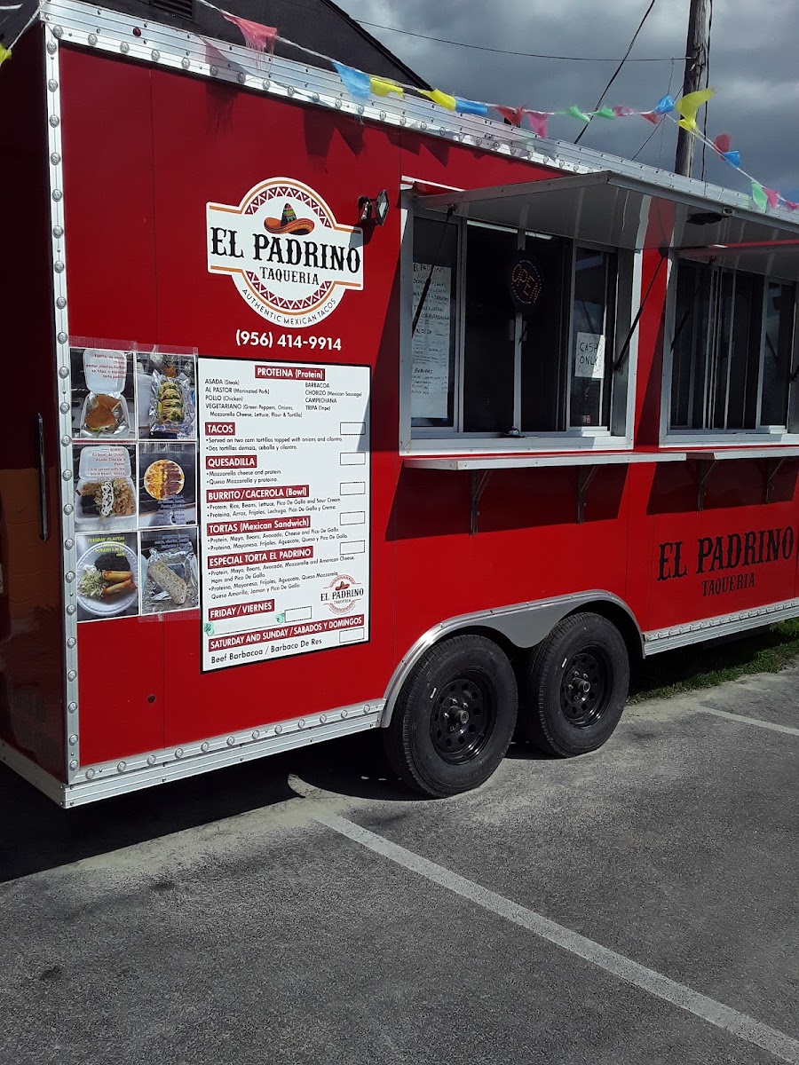 El Padrino Taqueria menu board