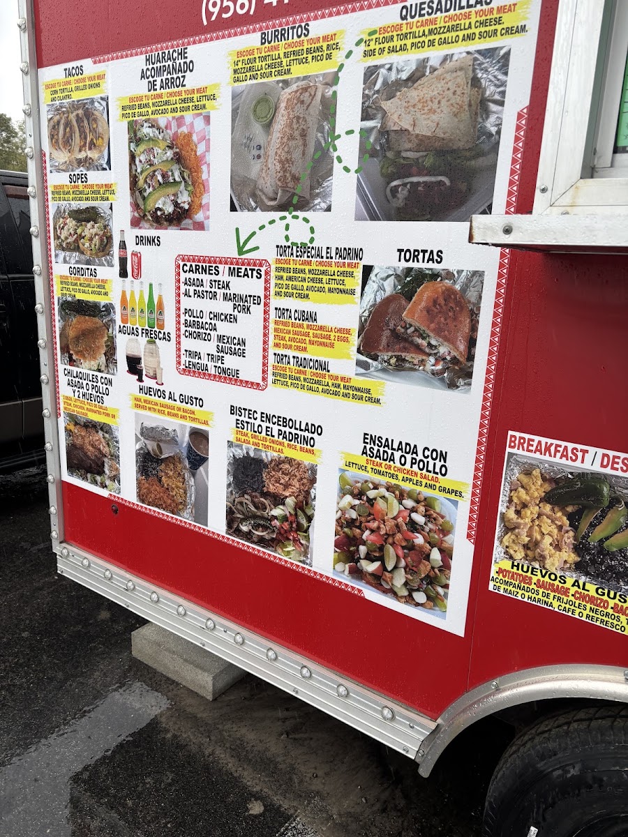 El Padrino Taqueria menu board